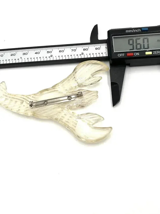 Clear Lucite Lobster/Crawfish Brooch - Picture 5 of 7